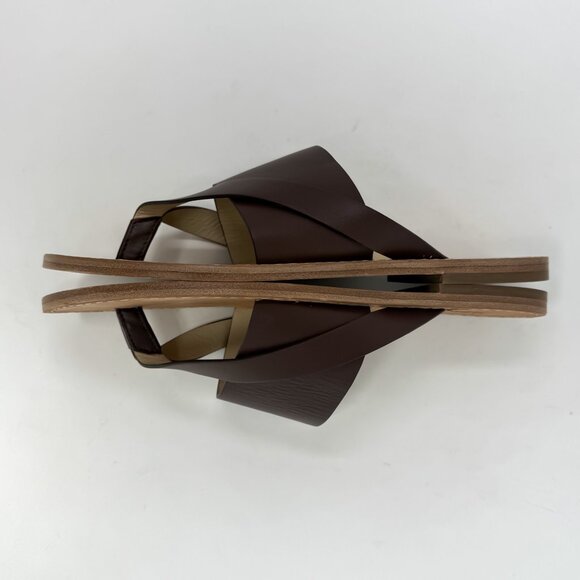 Alohas Eugene Sandals Women’s EU 37 US 7 Brown Leather Strappy Thong Flat - Picture 8 of 12